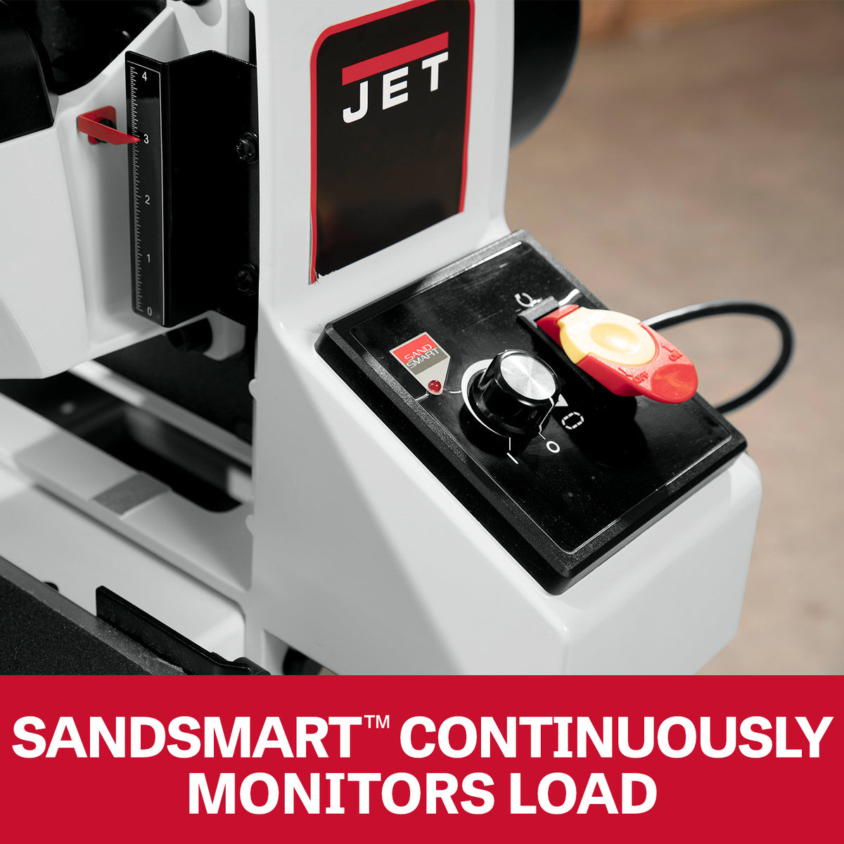 JET Tools 25-50in Wide Drum Sander 1.75HP with Open Leg Stand