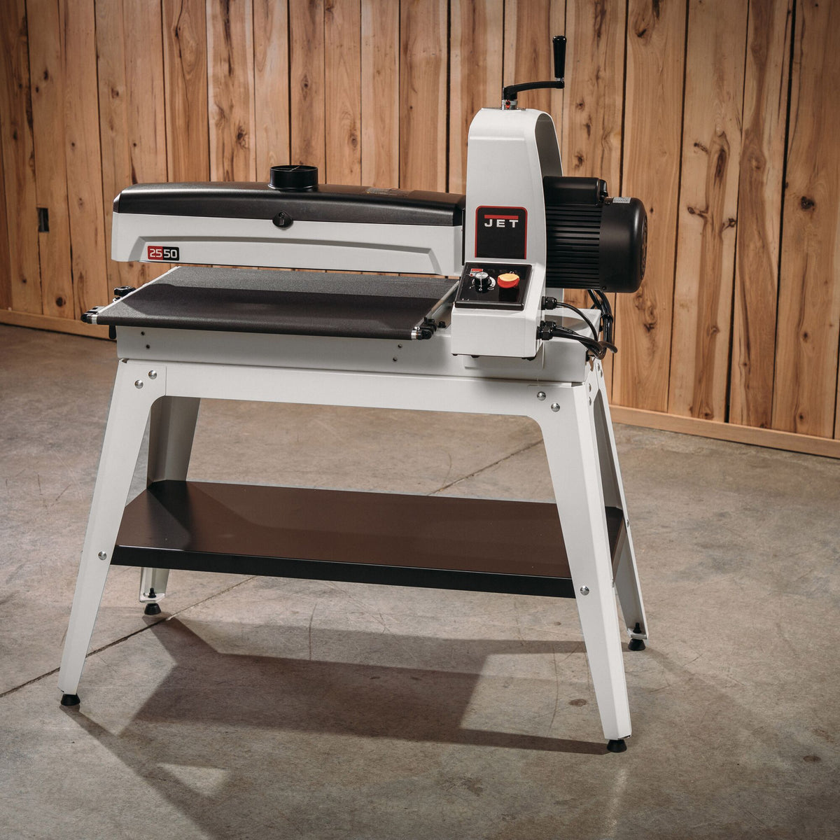 JET Tools 25-50in Wide Drum Sander 1.75HP with Open Leg Stand