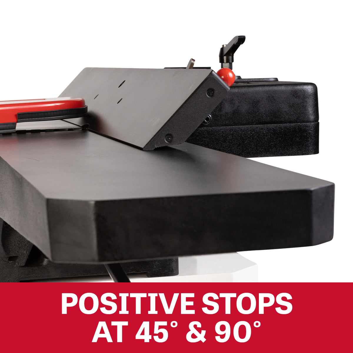 JET Tools 8in Black Jointer with Cabinet Stand Helical Cutterhead