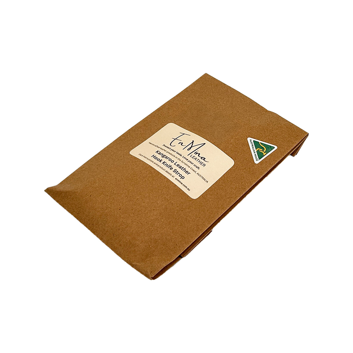 En Mina Hook Knife Strop Kangaroo Leather