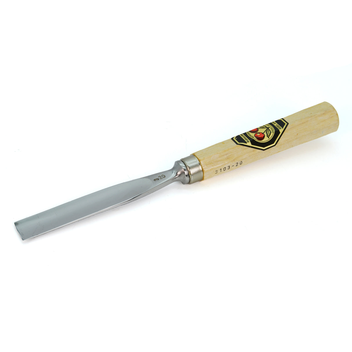 Kirschen Two Cherries Carving Tool #3 Straight Gouge 20mm front
