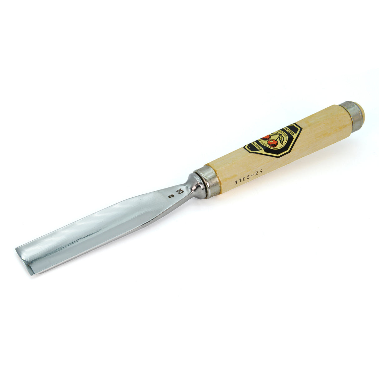 Kirschen Two Cherries Carving Tool #3 Straight Gouge 25mm front