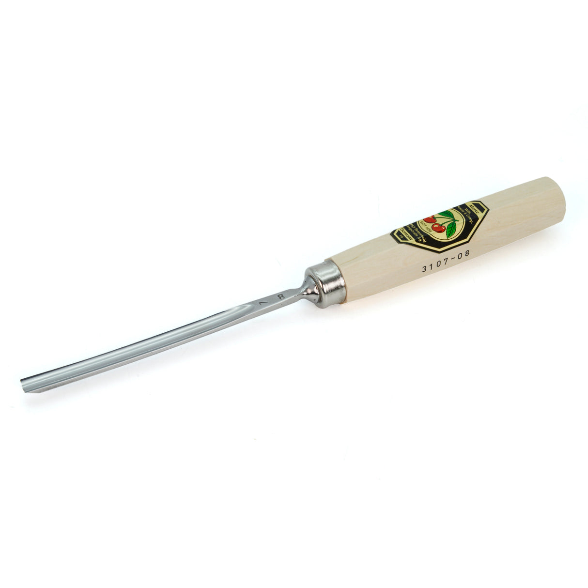 Kirschen Two Cherries Carving Tool Long #7 Gouge 8mm front