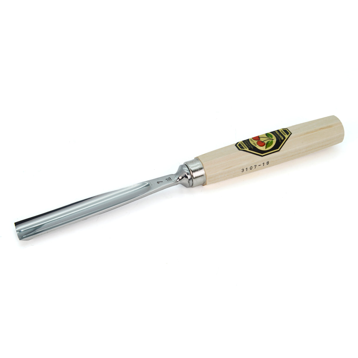 Kirschen Two Cherries Carving Tool Long #7 Gouge 18mm front