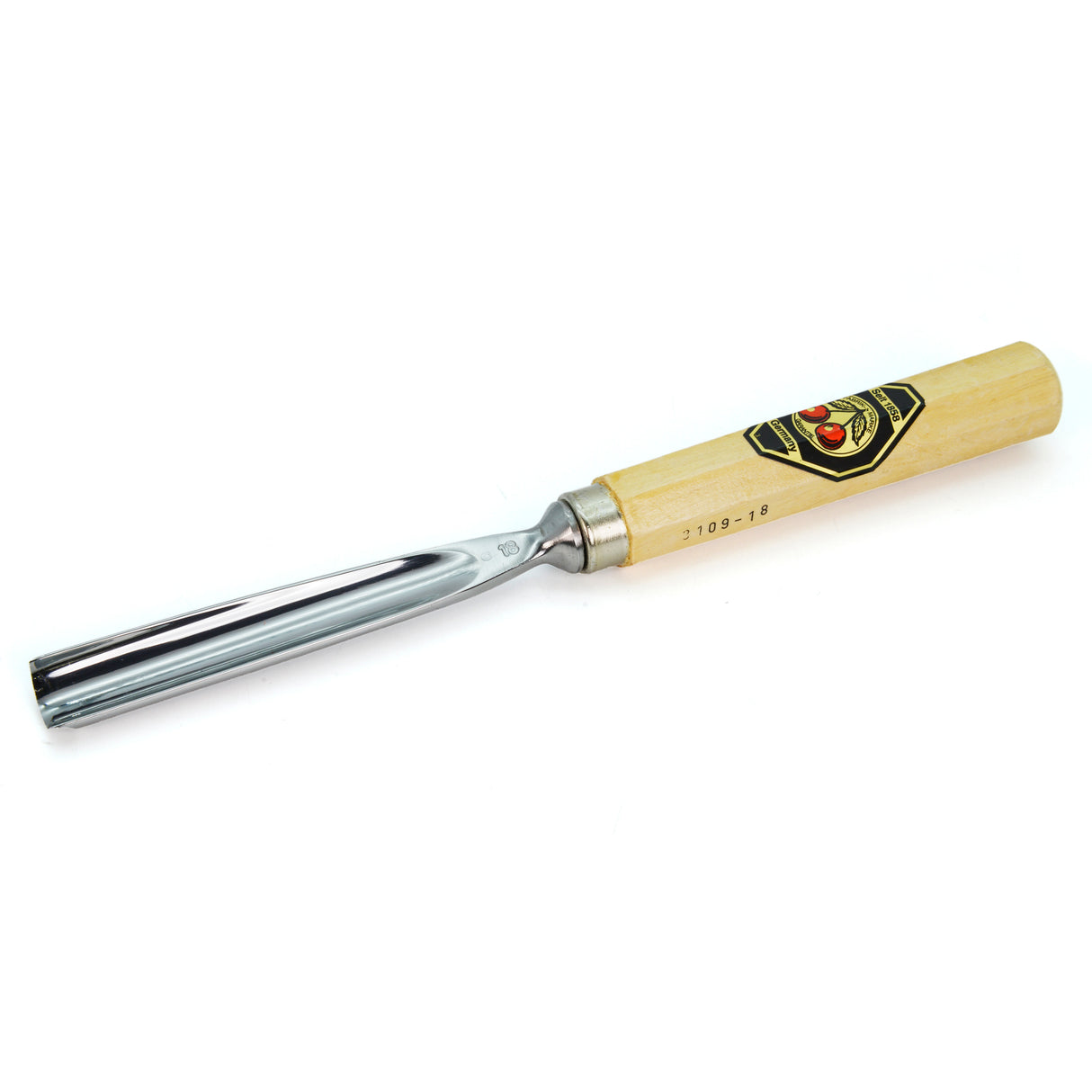 Kirschen Two Cherries Carving Tool Long #9 Gouge 18mm front