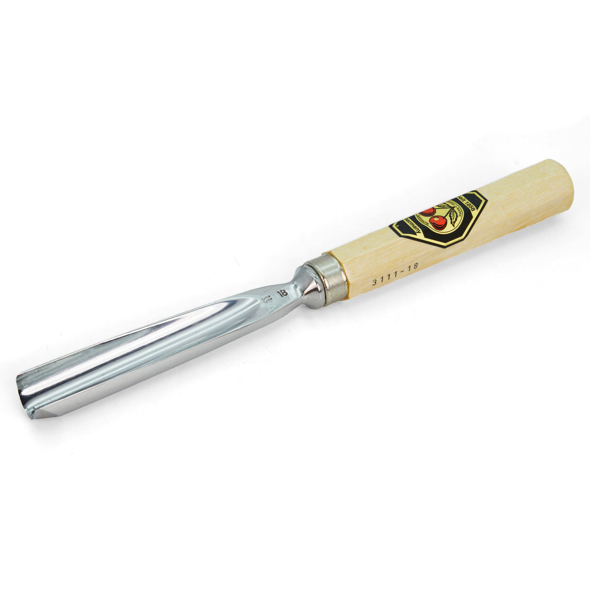 Kirschen Two Cherries Carving Tool Long #11 Gouge 18mm front