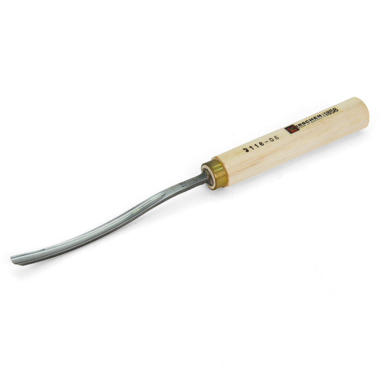 Kirschen Two Cherries Carving Tool Long Blade #7 Long Bent Gouge 6mm front