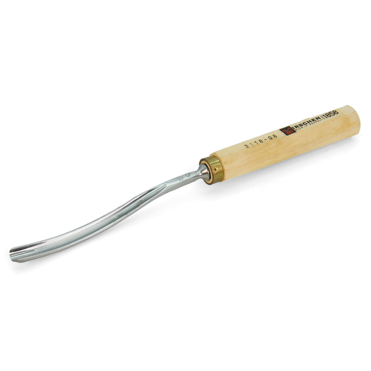 Kirschen Two Cherries Carving Tool Long Blade #9 Long Bent Gouge 8mm front