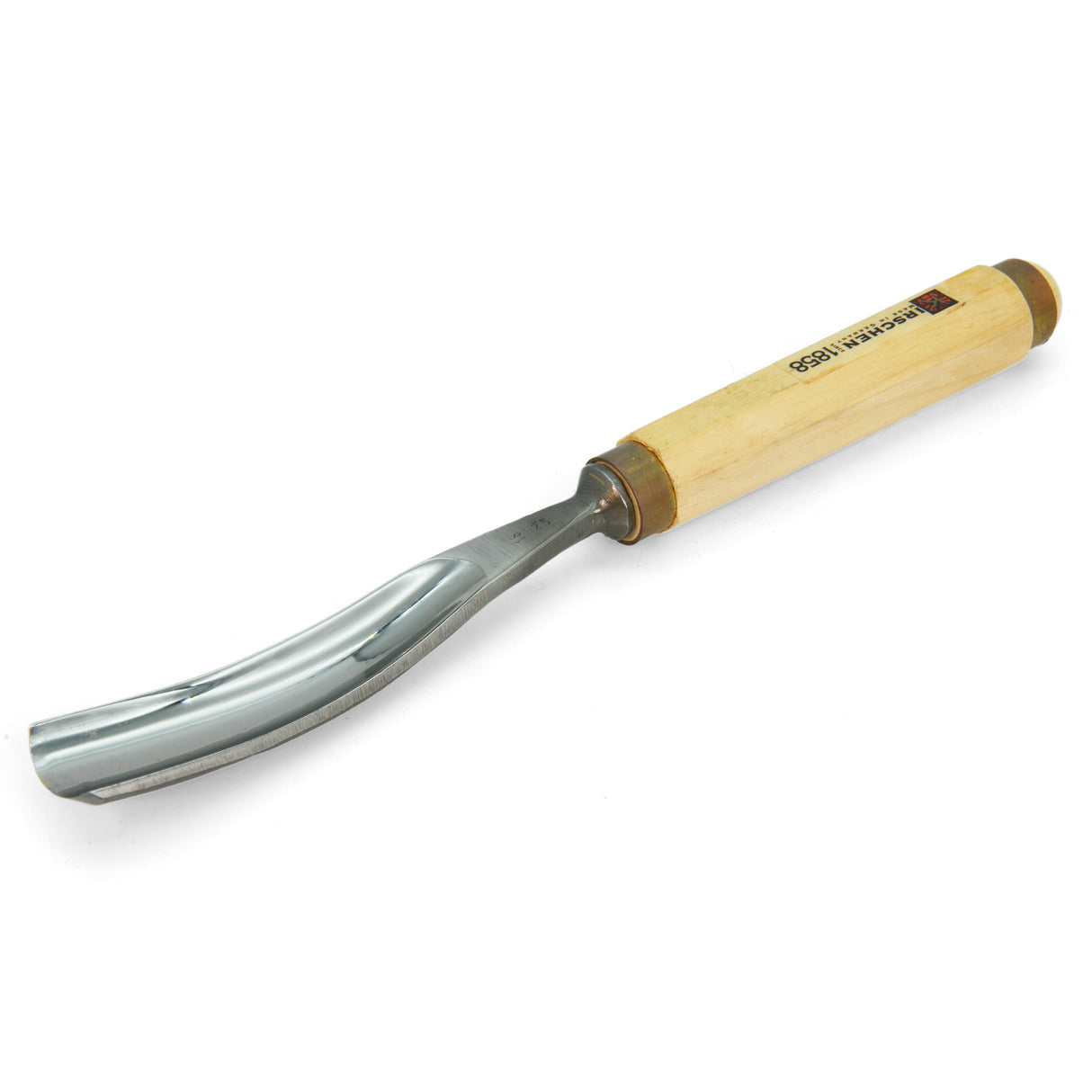 Kirschen Two Cherries Carving Tool Long Blade #9 Long Bent Gouge 25mm front