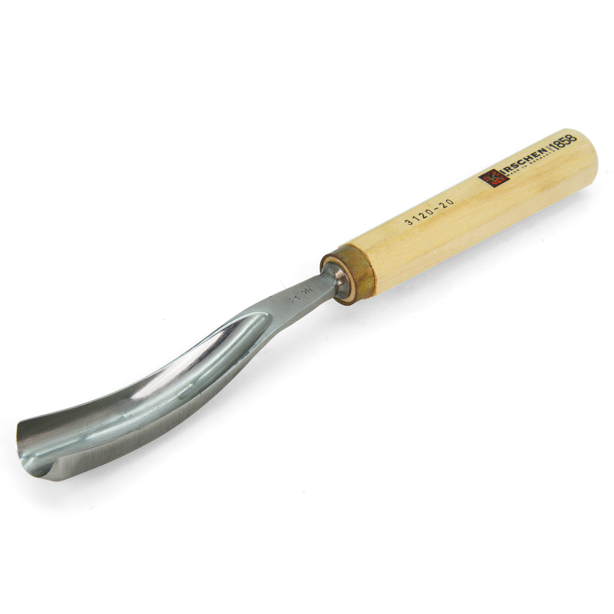 Kirschen Two Cherries Carving Tool Long Blade #11 Long Bent Gouge 20mm front