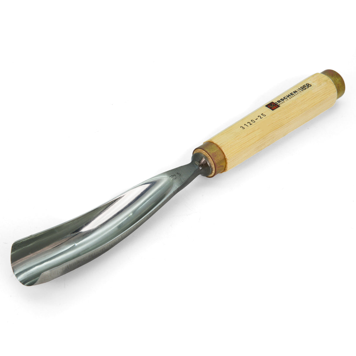 Kirschen Two Cherries Carving Tool Long Blade #11 Long Bent Gouge 25mm front