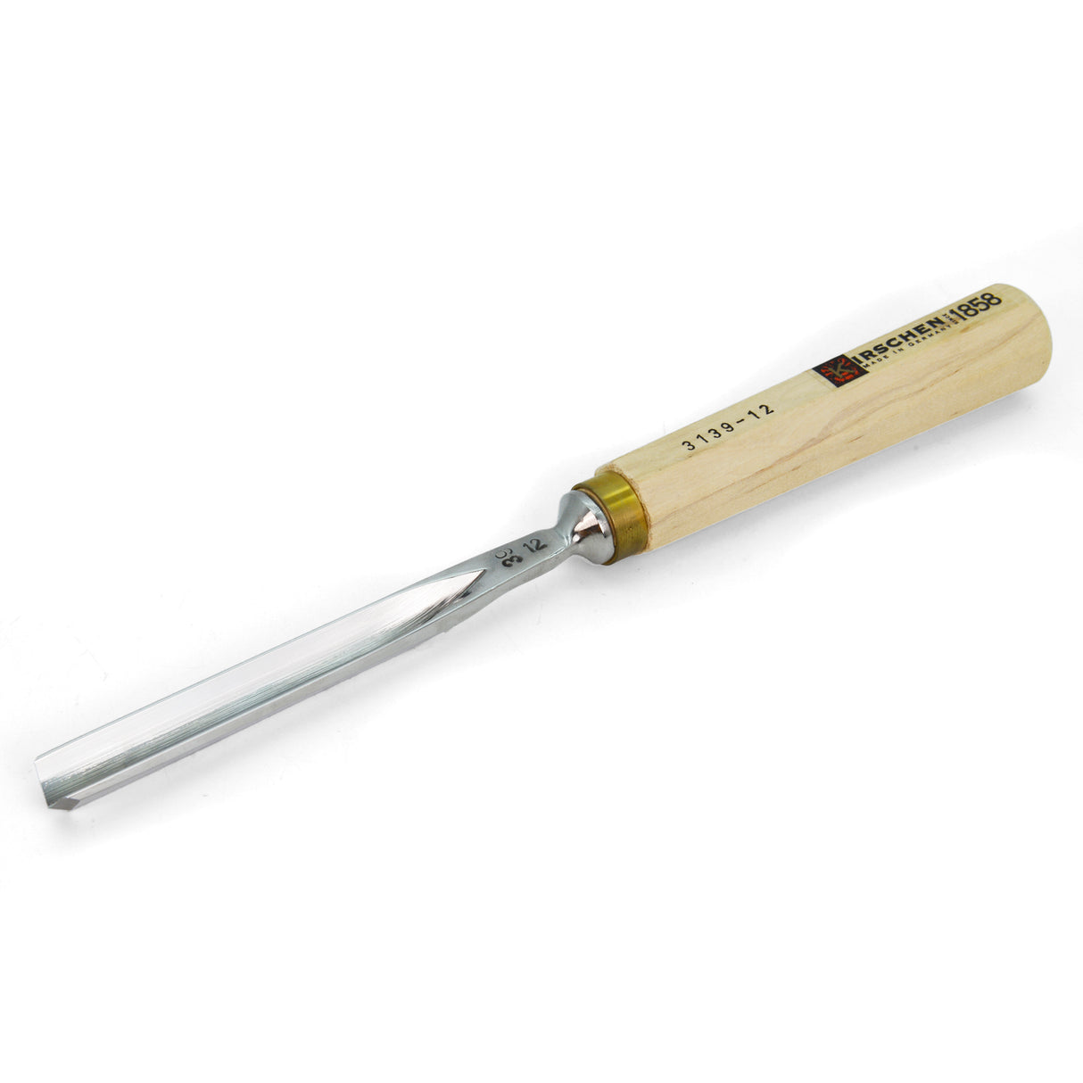 Kirschen Two Cherries Carving Tool #39 Straight V-Chisel 75 degrees 12mm front