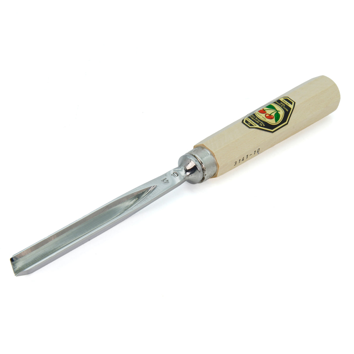 Kirschen Two Cherries Carving Tool #41 Straight V-Chisel 60 degrees 10mm front