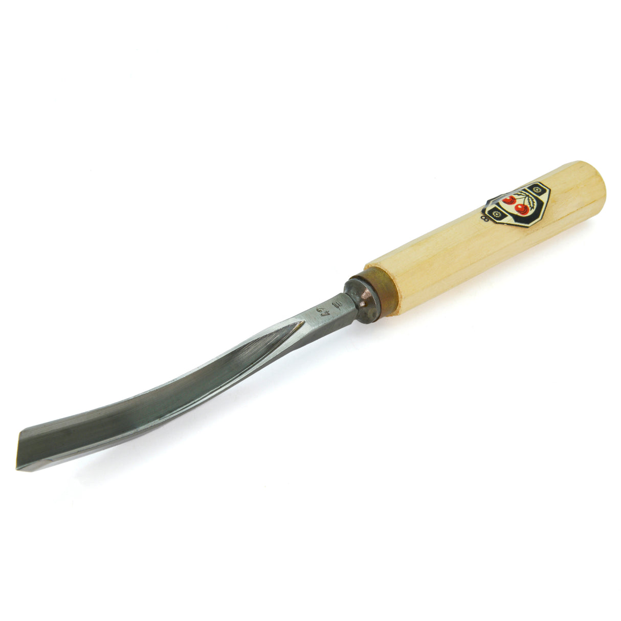 Kirschen Two Cherries Carving Tool #41 Curved V-Chisel 60 degrees 10mm front
