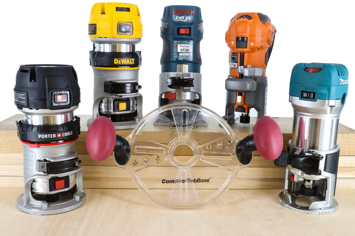 Milescraft Compact Sub-Base Set for Compact and Trim Routers Comfort Grip Handles