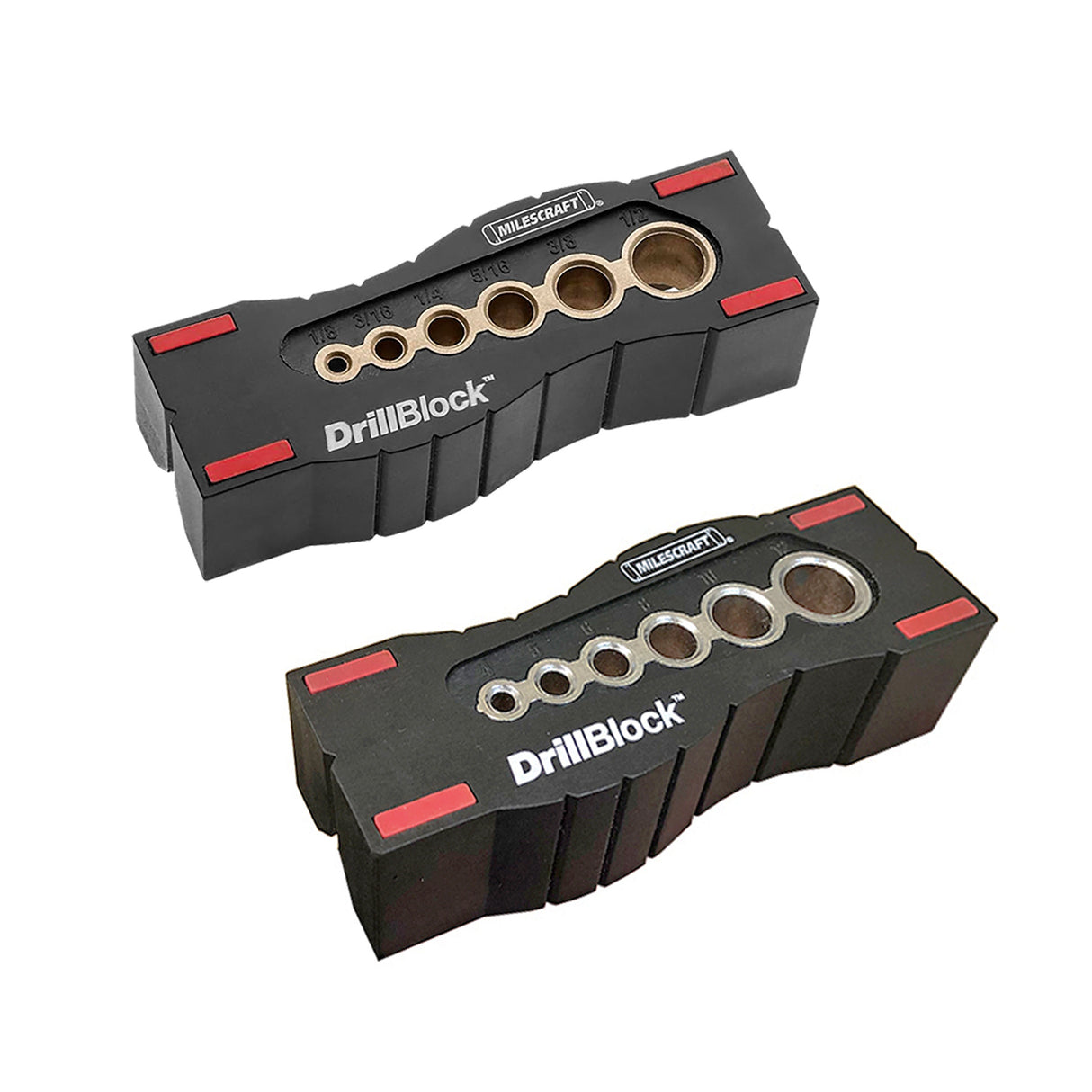 Milescraft DrillBlock Metric & Imperial Drilling Guide Bundle for precise and versatile hole drilling