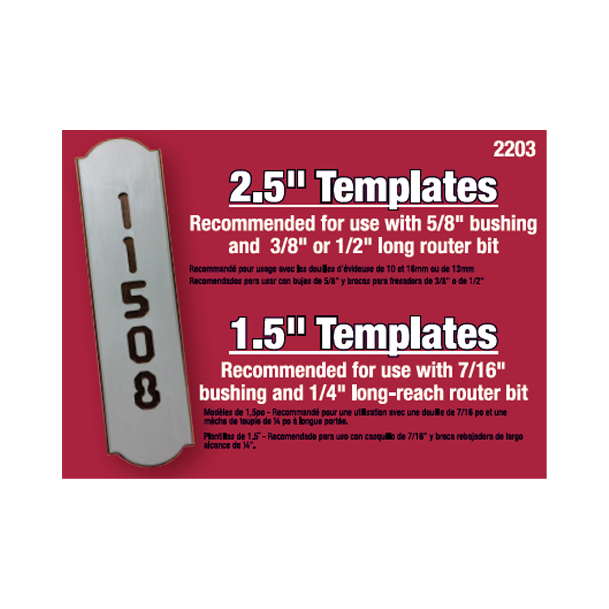 Milescraft 1 1/2in & 2 1/2in Vertical Number Templates for SignPro Sign Making Set