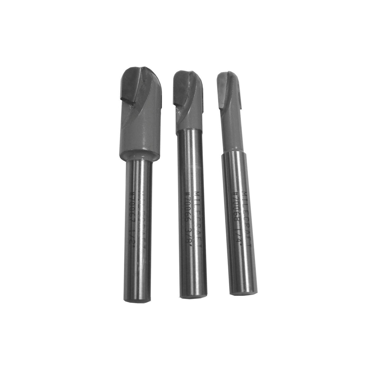 Milescraft 3-Piece Core Box Long Reach Router Bit Set 1/4in Shank