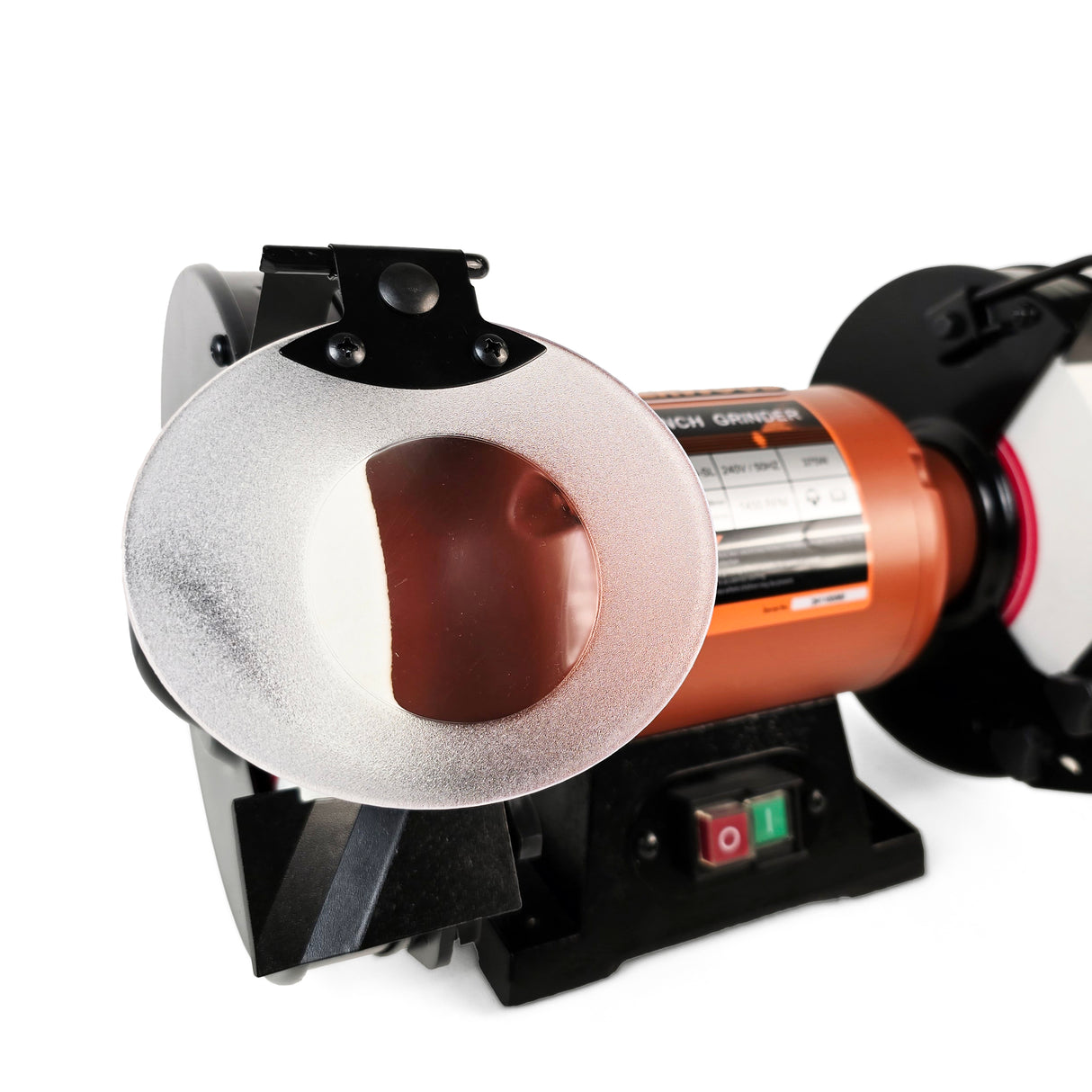 Sherwood 8in Slow Speed Bench Grinder 1400RPM 1/2HP Motor angled view