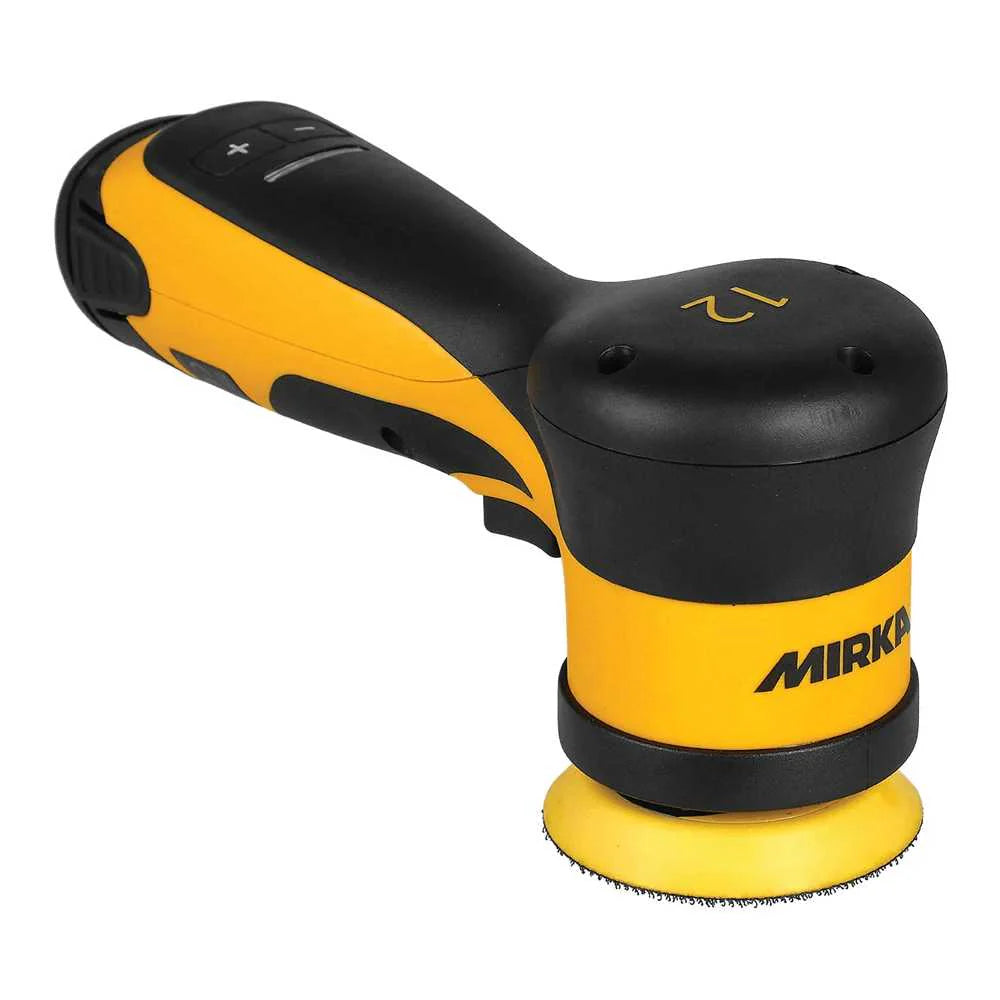 Mirka AROP-B Cordless Polisher 77mm 12.0mm Orbit - Top view showcasing ergonomic design and high-quality construction