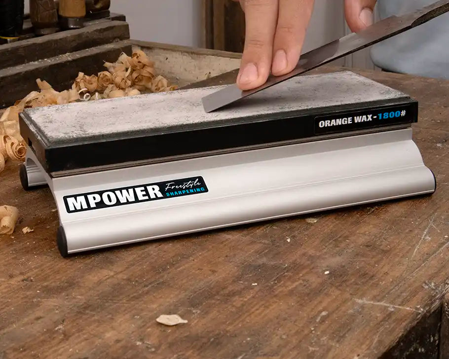 MPOWER SB1 600/1200 Grit Sharpening Stone Set - Angle showing dual-sided diamond whetstone for precision sharpening