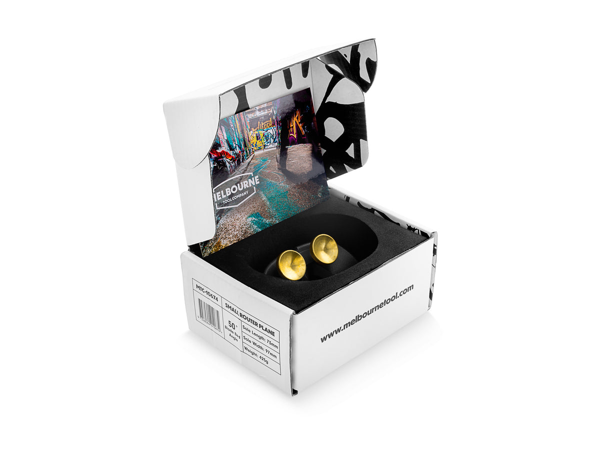 Melbourne Tool Company Small Router Hand Plane Grooving Tool in use on woodworking project