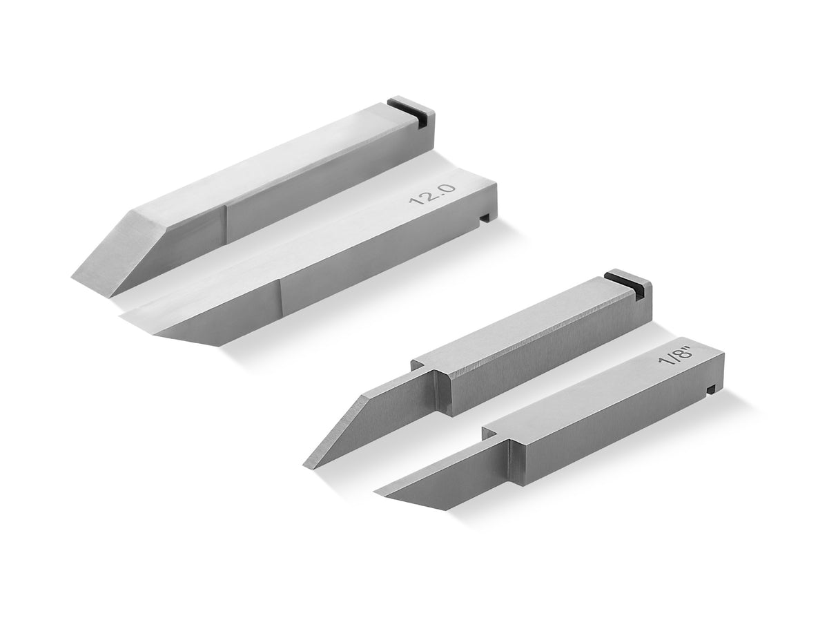 Melbourne Tool Company Large Router Plane Set of 10 Metric & Imperial Blades - angled view showing precision and craftsmanship