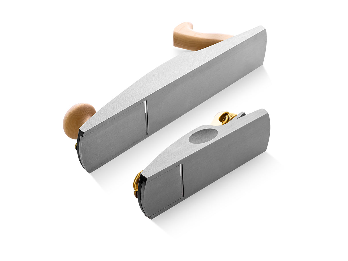 Melbourne Tool Company Low Angle Block & Jack Hand Plane Set Plus Blades in use on wood