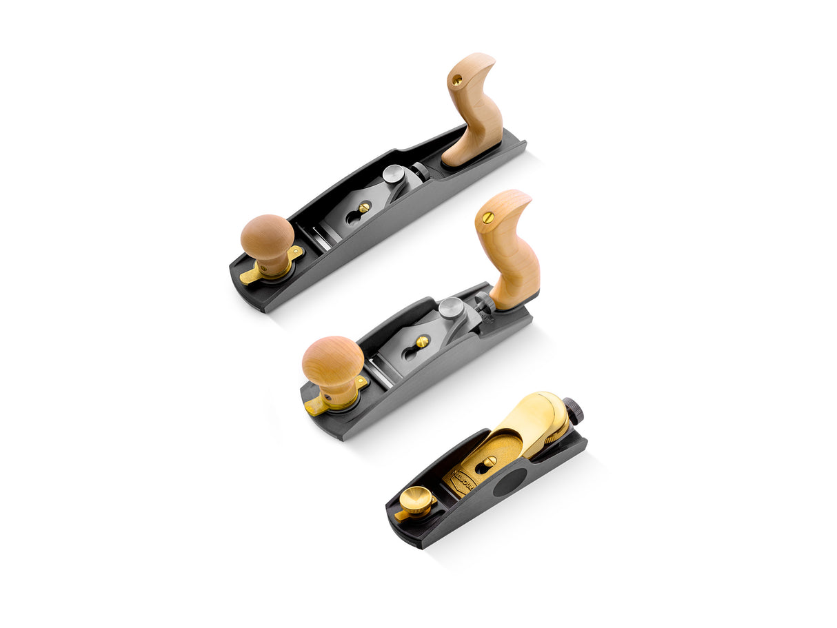 Melbourne Tool Company Low Angle Block, Jack Hand & Smoothing Plane Set with Blades in deluxe woodwork kit
