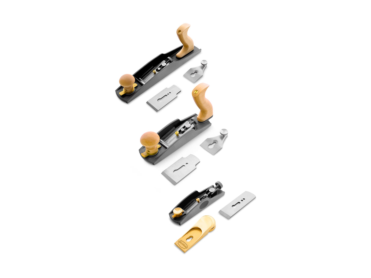 Melbourne Tool Company Low Angle Block, Jack & Smoothing Hand Plane Set - Three essential hand planes for woodworking