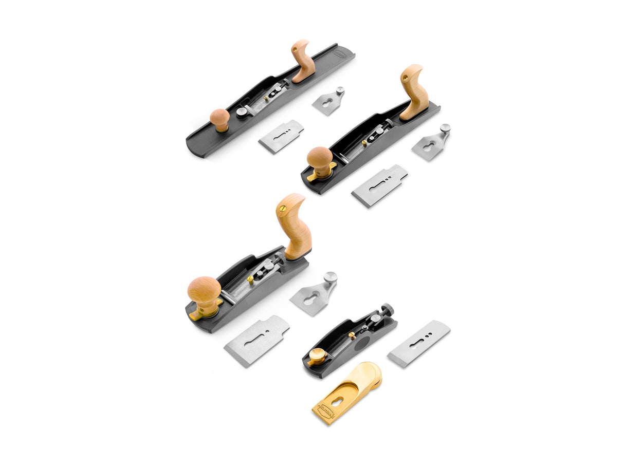 Melbourne Tool Company Low Angle Block, Jack, Smoothing & Jointing Hand Plane Set - Complete set of four essential hand planes