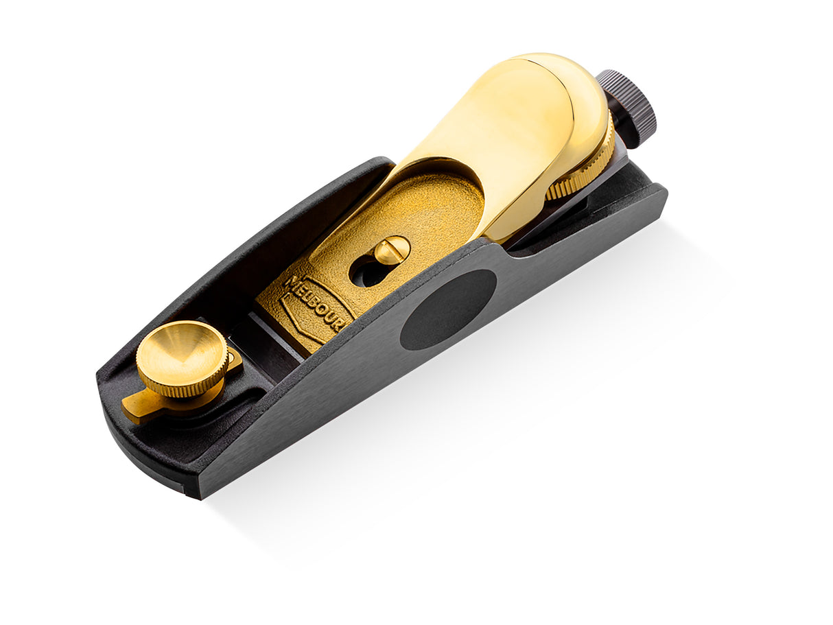 Melbourne Tool Company Low Angle Block Plane with Additional Blades in use