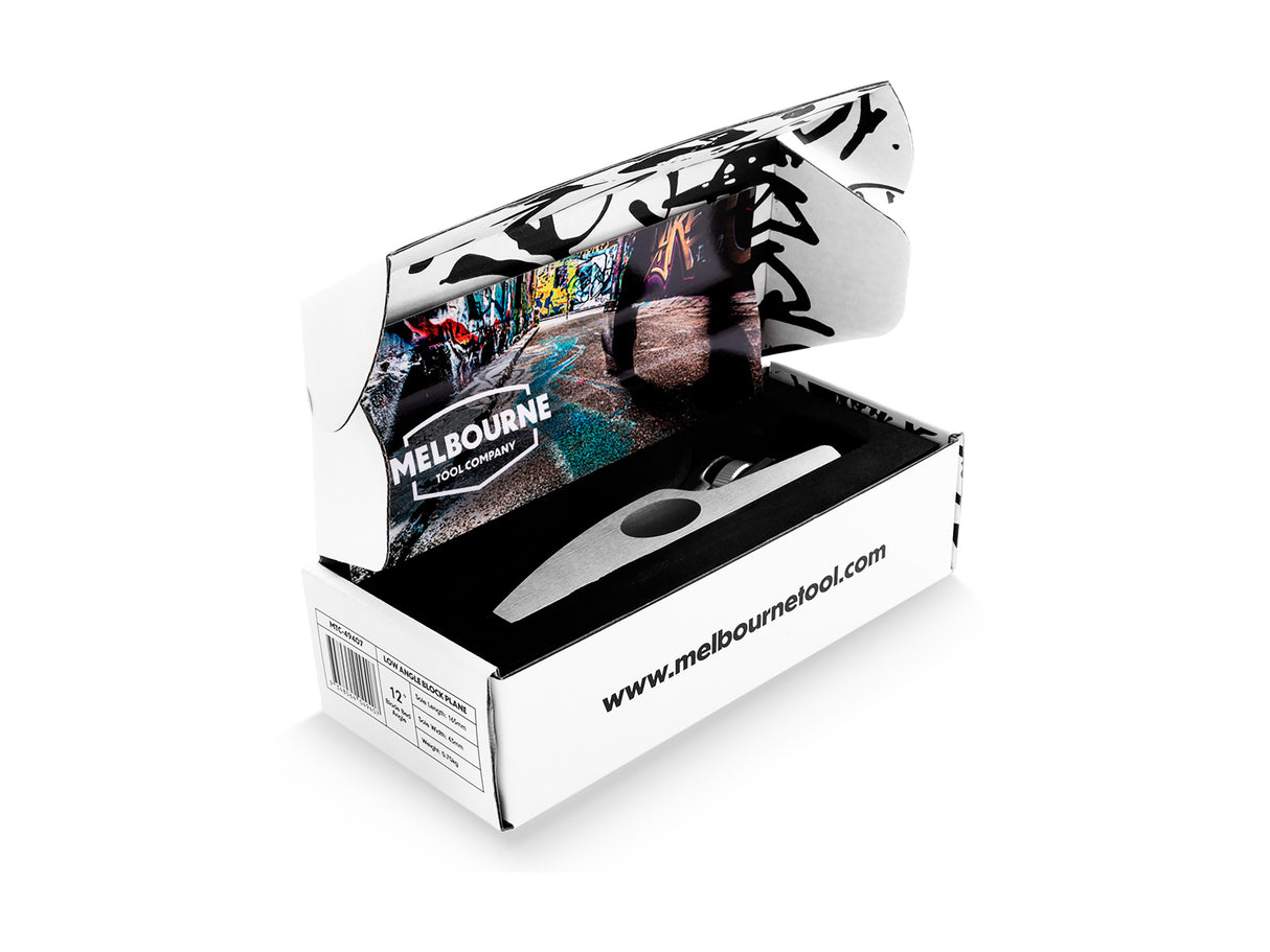 Melbourne Tool Co. Low Angle Block Hand Plane, perfect for precision woodworking, captured from above