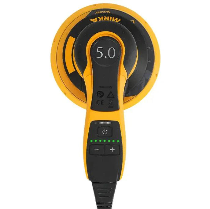 Mirka DEROS II 150mm Random Orbital Sander in action, perfect for woodworking projects