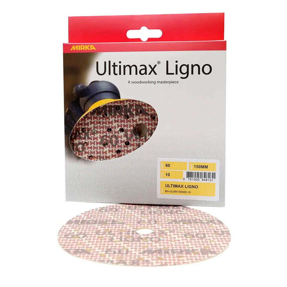Mirka Ultimax Ligno Wood Sanding Discs 150mm Pack - High-quality sanding discs for hardwood and softwood applications