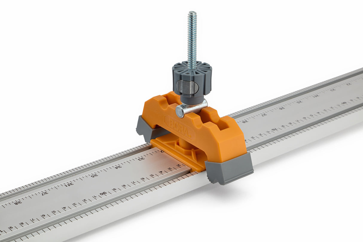 BORA NGX Track Clamp Pair attached to WTX or NGX Clamp Edge for precise angle cutting