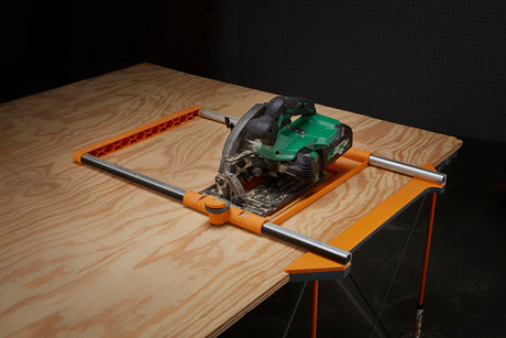 BORA NGX Twin Rail Rip Guide in use for precise sheet goods cutting