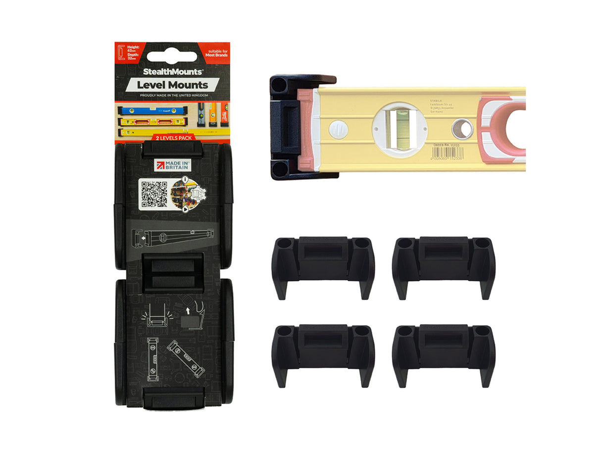 StealthMounts Spirit Level Mount Pack of 2 Black