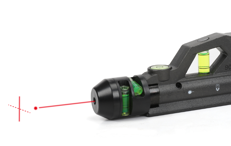 Prexiso Multi Torpedo Laser Level Tool showing magnetic base and 45-degree application