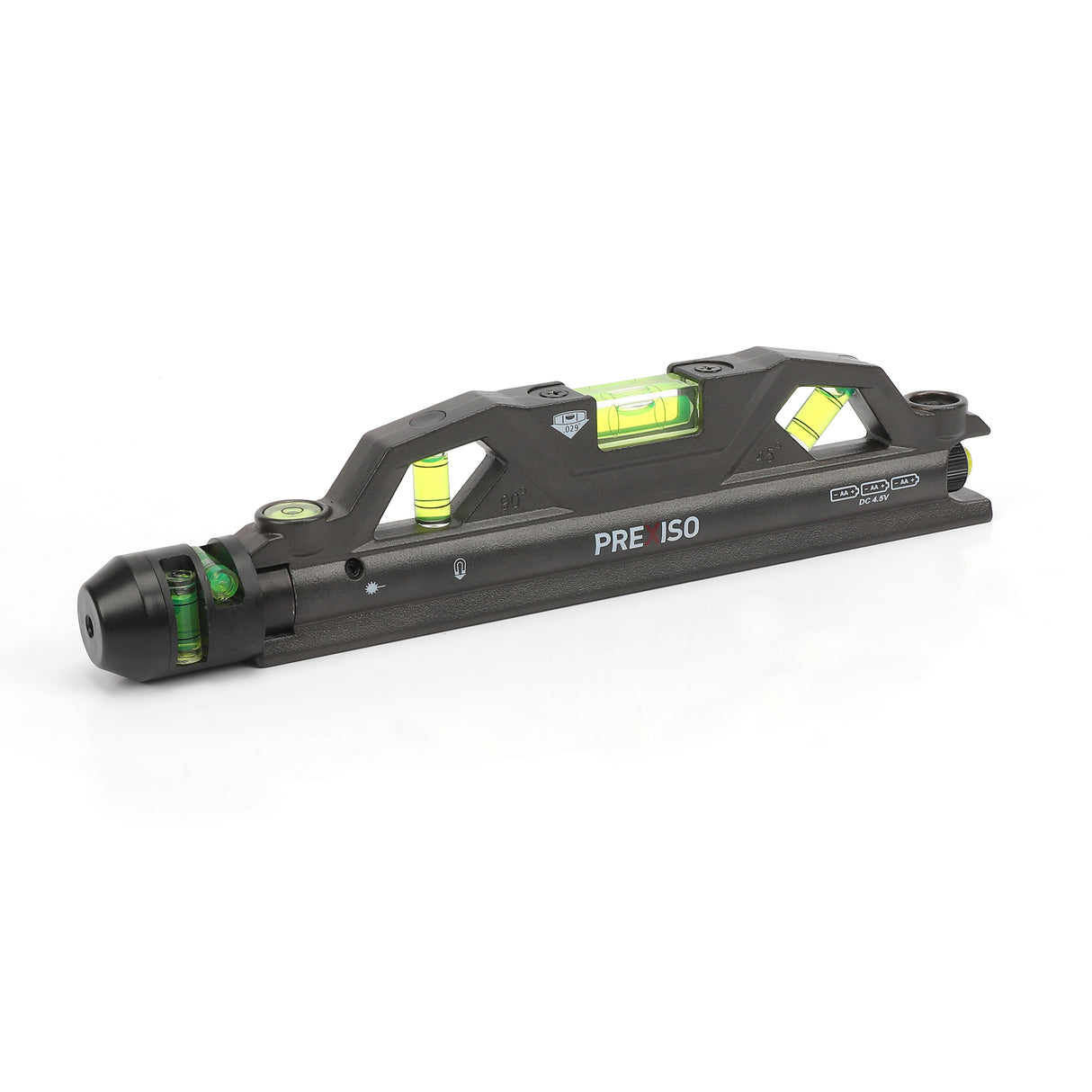 Battery-powered Prexiso Multi Torpedo Laser Level for precise alignment in woodworking