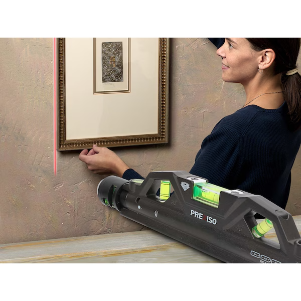 Australian woodworking tools store Prexiso Multi Torpedo Laser Level Alignment Tool in action, showing precise leveling capabilities