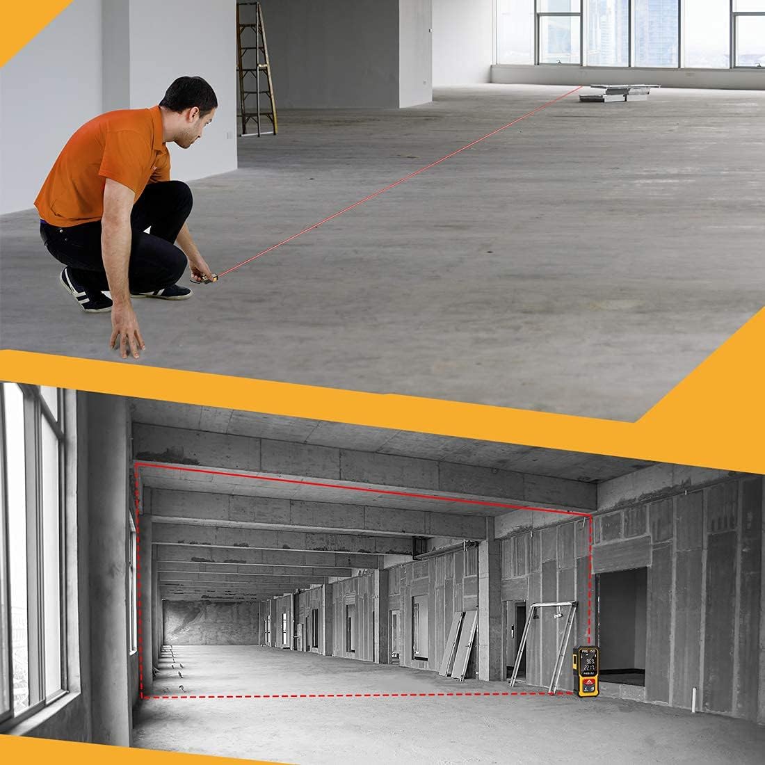 Compact Prexiso Mini Laser Measure in ABS material with easy grip, Australian woodworking tools