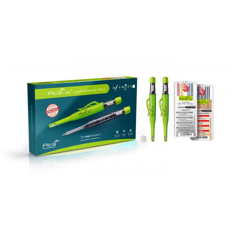 Pica Marker Pica Dry Automatic Long-life Pacer Pencil Value Pack with 2.8mm thick lead and lead refills in Australian woodworking tools store