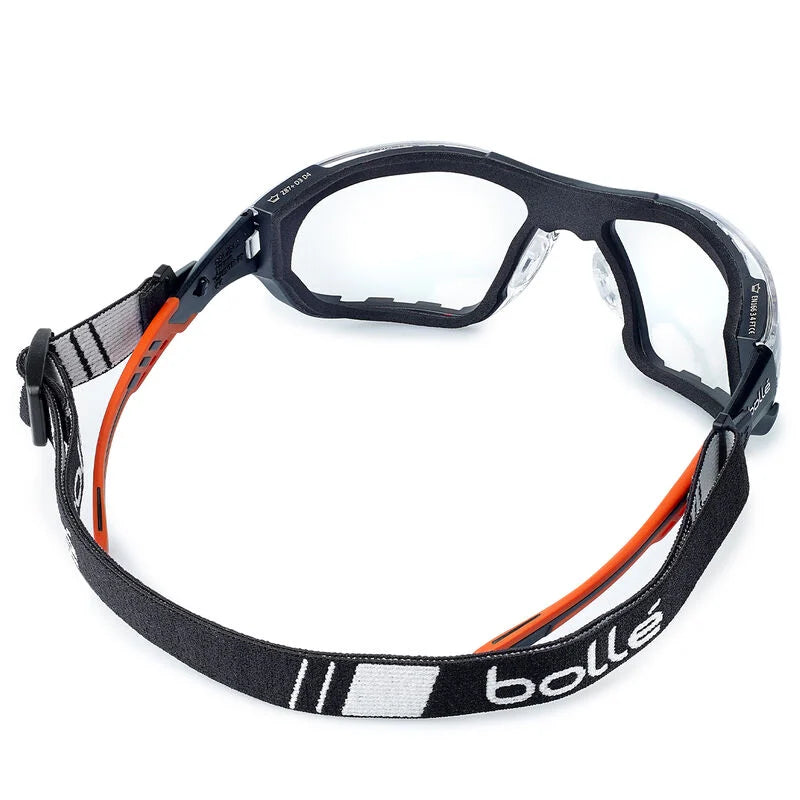 Bollé Safety Ness+ Sealed Safety Glasses Clear Lens side view close up