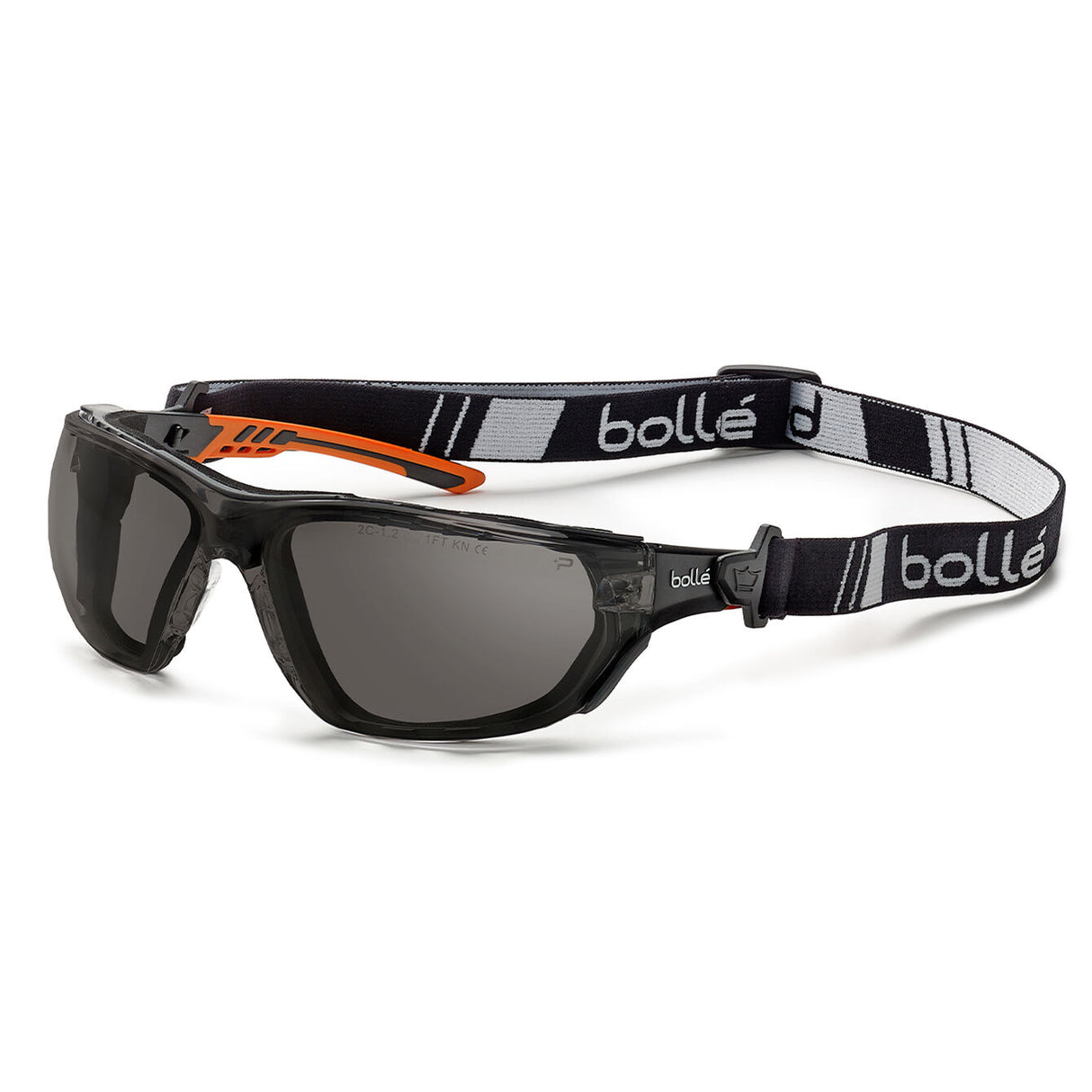 Bollé Safety Ness+ Seal Smoke Lens Safety Glasses - Side View