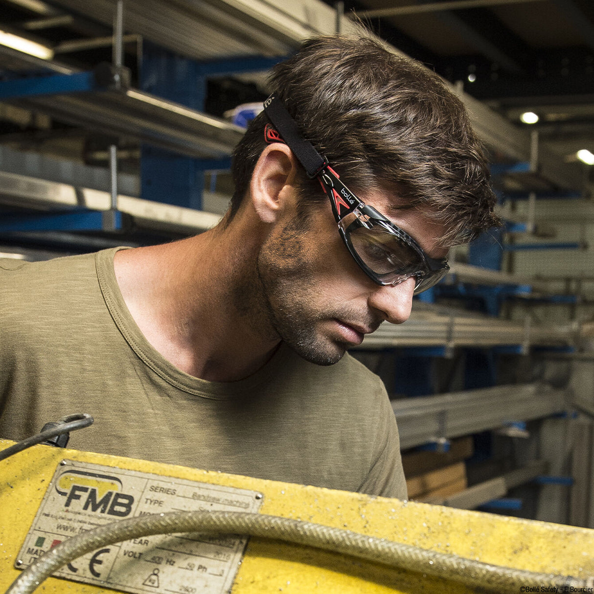 Bollé Safety Rush+ Seal Safety Glasses Clear Lens side view in Australian woodworking tools store