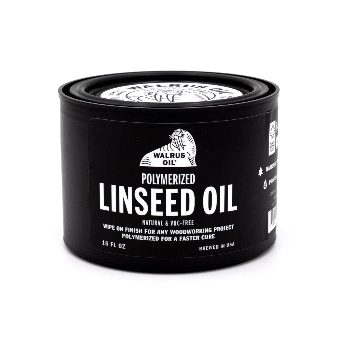 Walrus Oil Polymerised Linseed Oil Natural Wood Finish 473mL in use on timber surface
