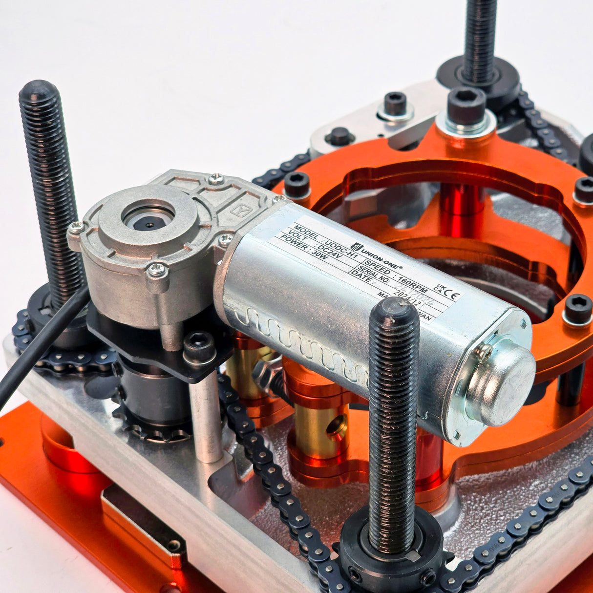 Sherwood Motorised DRO Router Lift in use on woodworking table