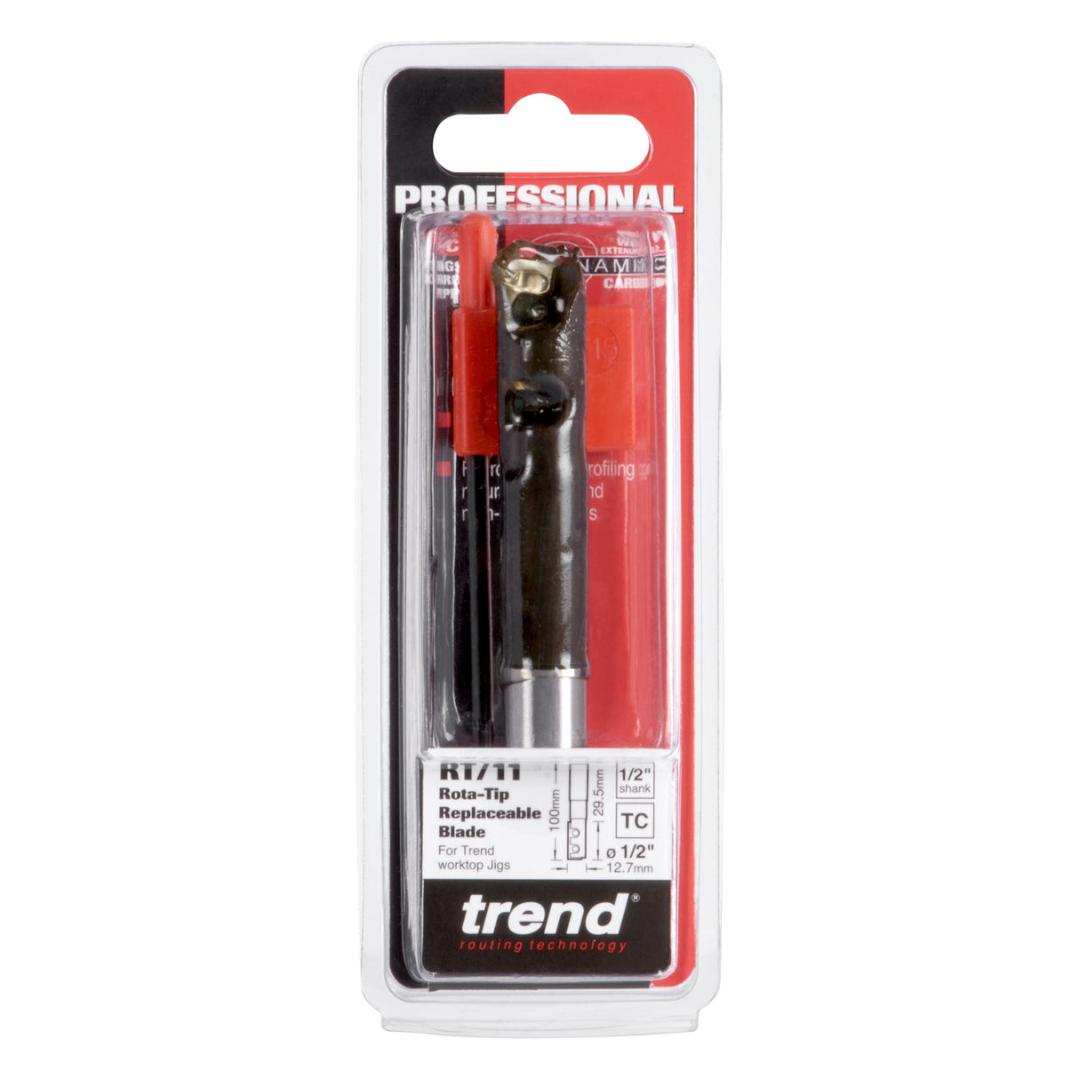 Trend Rota-Tip Carbide Insert Straight Router Bit 12.7mm Diameter 1/2in Shank