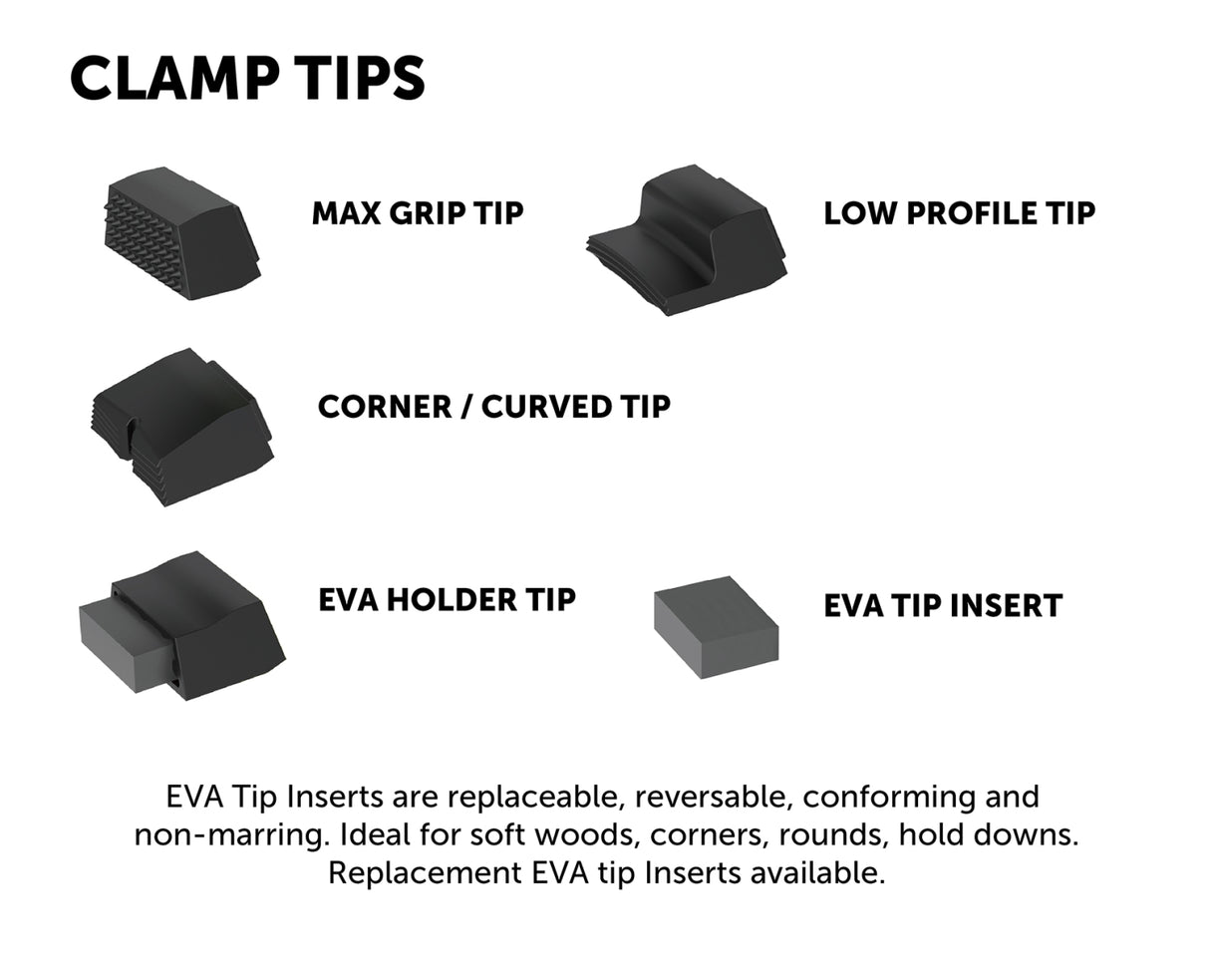 Bow Products Low Profile Clamping Kit showing various clamp tip options